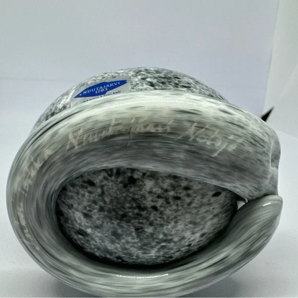 Rare INKERI TOIKKA Nuutajarvi Cat Glass Art Vintage Marble Pattern, Finland